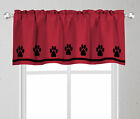 Paw Prints Dog Puppy Window Valance in Your Choice of Colors - Handmade Decor 