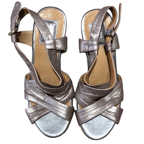 CLARKS Artisan Sandali espadrillas donna in pelle bronzo con slingback taglia 7