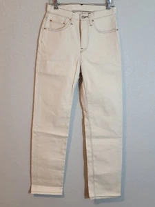 Levis 501 Muestra Vaqueros Mujer 32x27 (Real 29x32) Recto Botón Crema - Imagen 1 de 12