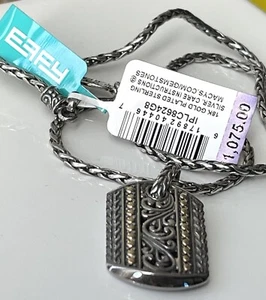 Collar colgante EFFY filigrana y puntos de 18" en plata esterlina y oro 18k nuevo con etiquetas $1,075 - Imagen 1 de 11