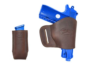NEW Barsony Brown Leather Yaqui Holster + Mag Pouch Paraordnance 380 UltraComp 9 - Picture 1 of 10