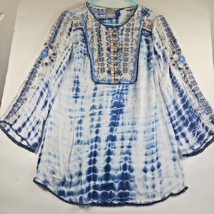Chicos Tie Dye Pullover. Embellished. Size OOP (US 0/2P). NWT. Boho. - Picture 1 of 9