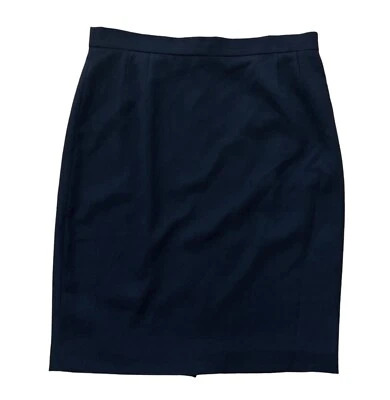 Falda lápiz Escada vintage talla grande negra 100 % lana hasta la rodilla silenciosa de lujo Foto 1 de 4