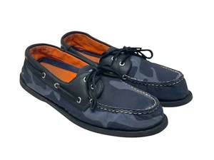 Sperry X Jack Spade Top-Sider-AO 2 Eye-Boat Shoe-Men's 11.5-Navy Camo - Picture 1 of 13
