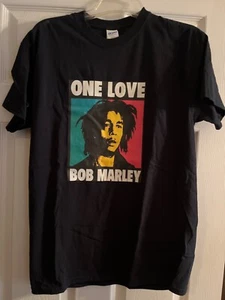 Camiseta Bob Marley One Love negra mediana Goldman algodón pesado - Imagen 1 de 3