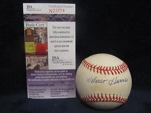 Wilmer Harris Autographed Official National League (White) Baseball - JSA Cert - Picture 1 of 9