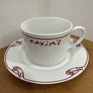 Maxim's De Paris Restaurant Demitasse Espresso Kaffeetasse & Untertasse Set - Bild 1 von 8
