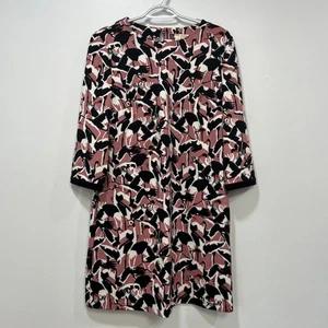 Abito Ted Baker 3 taglia 8 nuovo con etichette $259 stampa gru lunghezza ginocchio manica 3/4 cambio - Foto 1 di 8