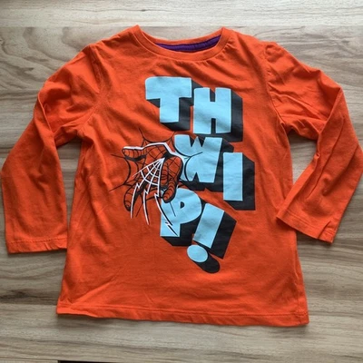 Marvel Spider-Man ребенка ясельного возраста мальчиков длинным рукавом футболка 4T оранжевый хлопок графический футболка - Изображение 1 из 4