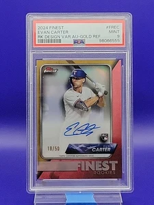 Evan Carter 2024 Topps Finest Gold Finest Rookies Autographs RC SSP 18/50 PSA 9 - Picture 1 of 2
