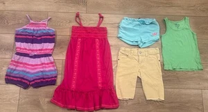 Baby Gap Girls striped romper, maxi dress, shorts & old navy tank size 5 LOT - Picture 1 of 24