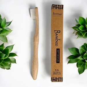 Kids Bamboo Toothbrush with Soft Plant-Based Bristles | Compostable - Picture 1 of 6