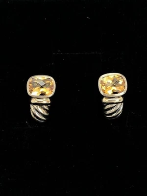 Pendientes David Yurman Oro 925 y 14k Naranja Citrino Camarón Cable Foto 1 de 4