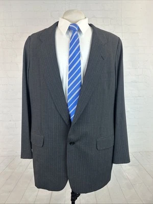 Samuelsohn Men's Blazer 46L Dark Gray Striped Super 110s Wool Vintage Canada - Image 1 of 4