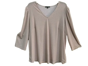 Blusa pulóver tejida rosa/marrón lunares Adrianna Papell para mujer talla grande 1X - Imagen 1 de 8
