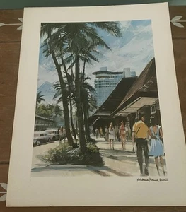 1967 Print Kalakaua Avenue Hawaii Pierre Marc Vintage - Picture 1 of 6