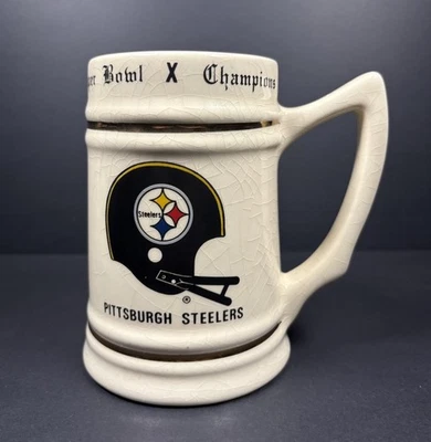 De colección Super Bowl X Champions Pittsburg Steelers 1975 Stein cerámica envío gratuito Foto 1 de 4