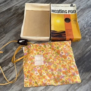 Vintage Rexall Super Deluxe Heating Pad 70’s Yellow floral Flowers Thermostatic - Picture 1 of 19