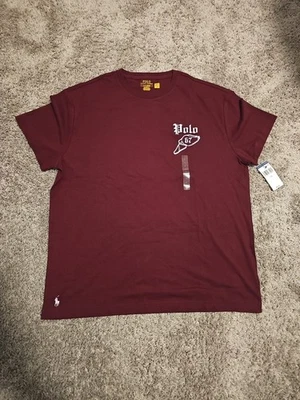 Polo Ralph Lauren Mens Classic Fit Jersey P-Wing Logo T Shirt Red Large NWT  - Image 1 of 4