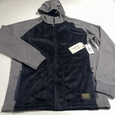 Burton 耐用商品 Dryride Thermex 全拉链连帽夹克海军蓝灰色 M 码全新带标签 — 第 1/4 张图片