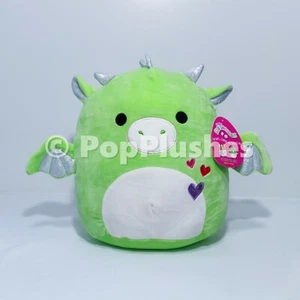 Squishmallows 12 Zoll Desmund der grüne Drache Valentines Kellytoy Plüsch Neu mit Etikett - Bild 1 von 7