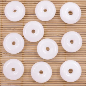 10 PIEZAS Anillo de Paz Redondo Plano de Piedra de Cuarzo Blanco 25 mm Colgante Hágalo usted mismo Artesanía - Imagen 1 de 10