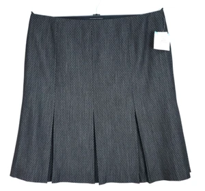 NWT KASPER Women's Polyester Box Pleated A-Line Skirt Polka Dot Black White 16 - Picture 1 of 18