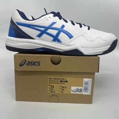 Zapatillas Tenis Hombre Asics Gel-Dedicate 7 Talla 12 Estilo 1041A223-103 Color Blanco/Azul Foto 1 de 4