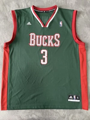 Camiseta Adidas NBA #3 Brandon Jennings Milwaukee Bucks para hombre - talla XL Foto 1 de 4