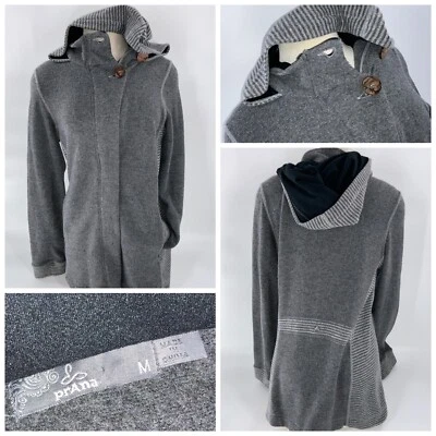 Jaqueta Prana Hood Feminina M Cinza Poli Lã Nylon Zíper Completo 2 Botões YGI C2-50 - Imagem 1 de 4