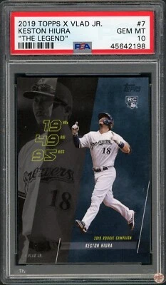 2019 TOPPS X VLAD JR. KESTON HIURA THE LEGEND #7 POP 14 PSA 10 (198) - Image 1 of 2
