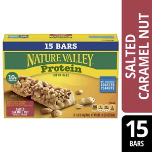 Nature Valley Protein Granola Bars Salted Caramel Nut Snack Bars 15 Ct 21.3 OZ - Picture 1 of 8