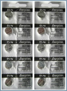 Lot of 10 Energizer 357/303 Silver Oxide Coin Cell Batteries USA Seller - Picture 1 of 1