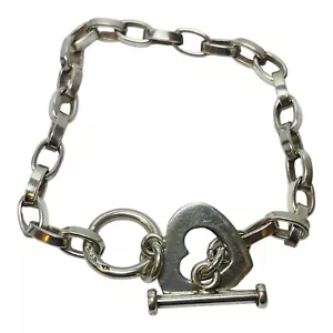 Silpada Sterling 925 Silver Straight from Our Heart Toggle Bracelet B0992 7.5 in - Picture 1 of 6