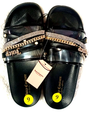 Sandalias sin cordones Juicy Couture negras adornadas 9 Foto 1 de 4