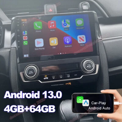 4 + 64 G автомобильная стереосистема для Honda Civic 2016 2017-2019 2020 CARPLAY ANDROID13 РАДИО GPS - Изображение 1 из 4