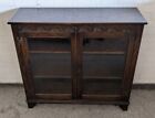 Antique Jaycee Furniture Brighton Dark Oak Display Cabinet - CS B78