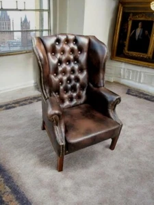Chesterfield Ohrensessel "Churchill Wing Chair" Leder - Bild 1 von 24