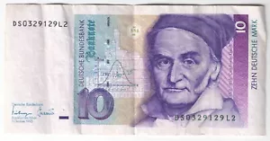 1993 Deutsche Bundesbank - Zhen (10) Deutsche Mark bank note - No DS0329129L2 - Picture 1 of 2