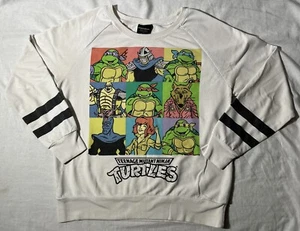 TEENAGE MUTANT NINJA TURTLES White Long Sleeve Sweatshirt Woman’s Size Medium - Picture 1 of 3