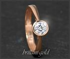 Brillant Damen Ring in 585 Gold mit 0,53ct, River D & Si3; Rotgold Solitrring