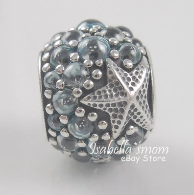 Ozeanisch Seestern Original Pandora Silber/Frosty Mint Cz Nautisch Charm / Perle - Bild 1 von 2