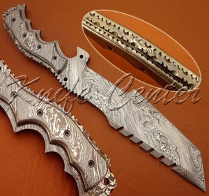 HERMOSO CUCHILLO RASTREADOR DE CAZA TANGO COMPLETO HECHO A MANO DAMASCO HECHO A MANO TANTO BOWIE - Imagen 1 de 10