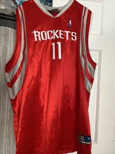 YAO MING HOUSTON ROCKETS REEBOK JERSEY AUTHENTIC RED ADULT SEWN 52 2XL - Picture 1 of 4