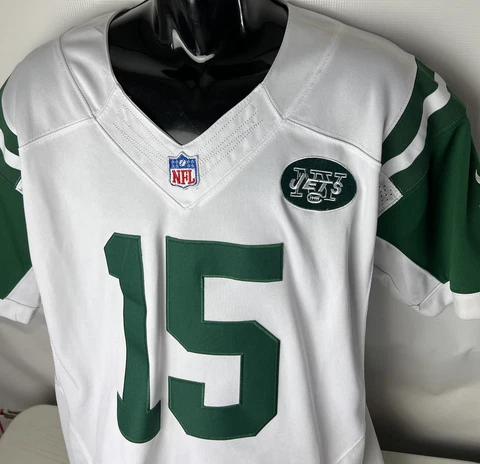 Nike New York Jets Jersey Tim Tebow #15 Swoosh Team Patch Stitched Sz 48 Large Cover