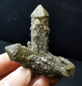 17g Rare Natural Smoky Green Backbone Quartz Crystal Cluster Specimen Mongolia - Picture 1 of 24