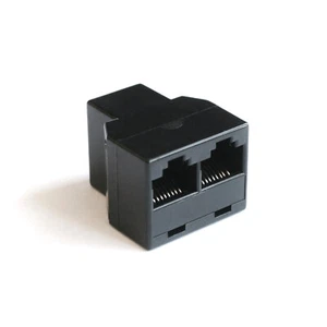 2-krotny modułowy adapter ISDN Y rozdzielacz 8P8C RJ-45 czarny trójnik doppler - Zdjęcie 1 z 3