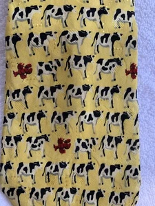 Joe Boxer Pure Silk Necktie Surf and Turf Print Cows Lobster Culinary Novelty - Picture 1 of 6