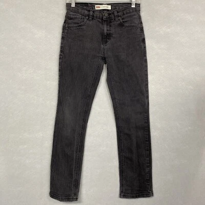 Jeans ajustados Levi’s 511 para niños 16 Reg 28x28 negro lavado con ácido denim uso diario jugar Foto 1 de 4