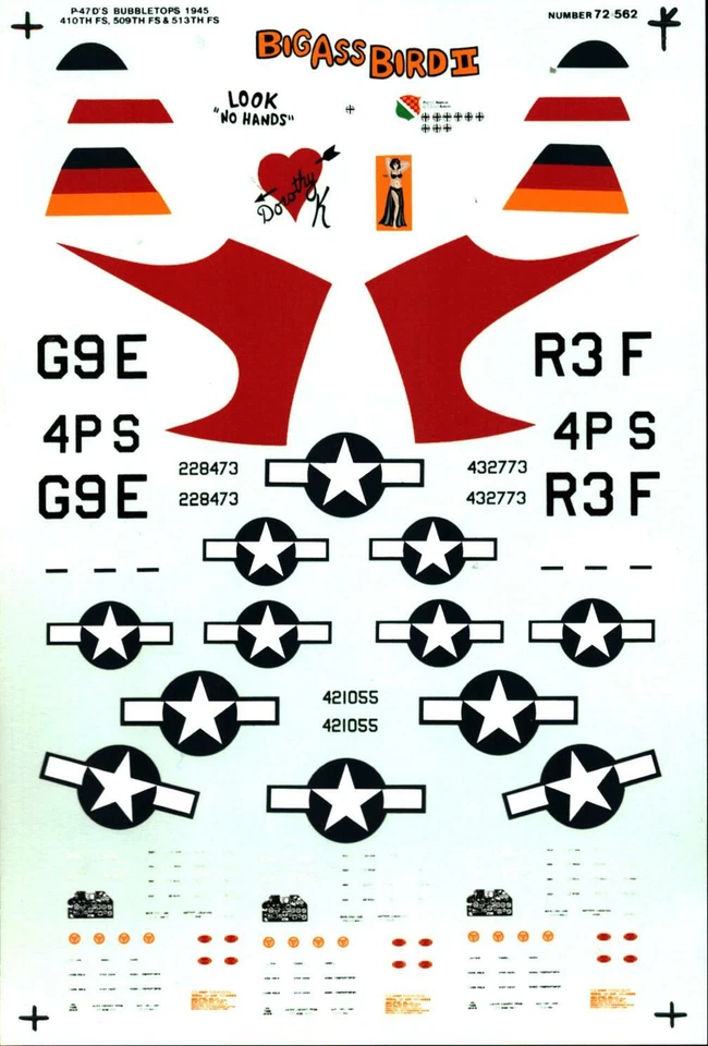 CALCOMANÍAS SUPER ESCALA #72-562 WW2 REPUBLIC P-47D THUNDERBOLT BUBBLETOPS FG USAAF MI Foto 1 de 1